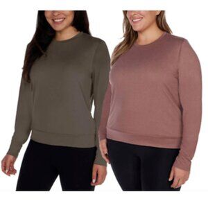 NEW 2 Pack Set of Lukka Lux Long Sleeve Active UPF 30 Stretch Top Shirts Tees 12